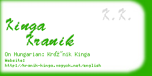 kinga kranik business card